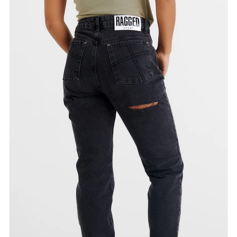 Ragged Butt Cut Jean- Charcoal